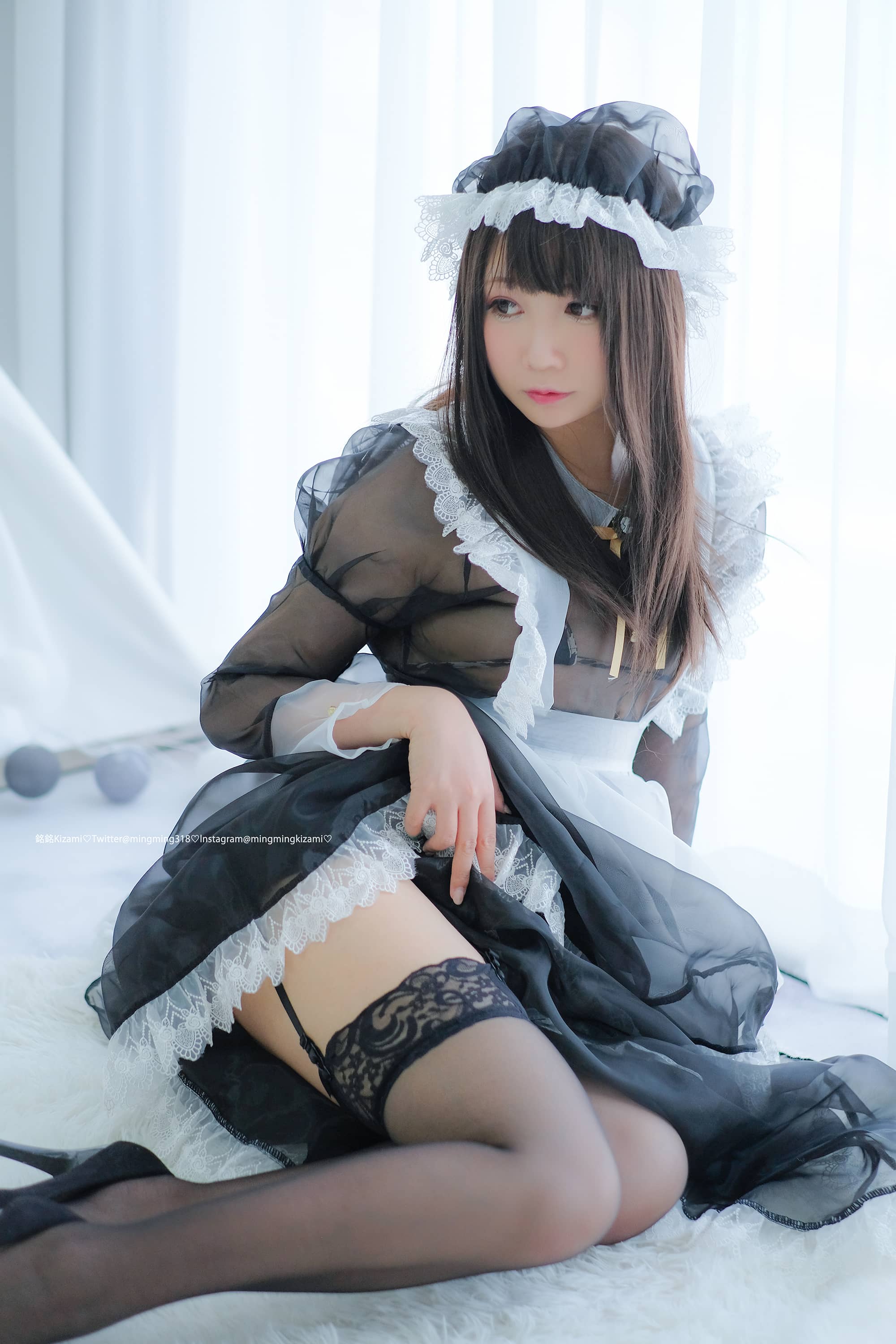 铭铭kizami NO.015 – 透明メイド服写真+自撮り [154P]