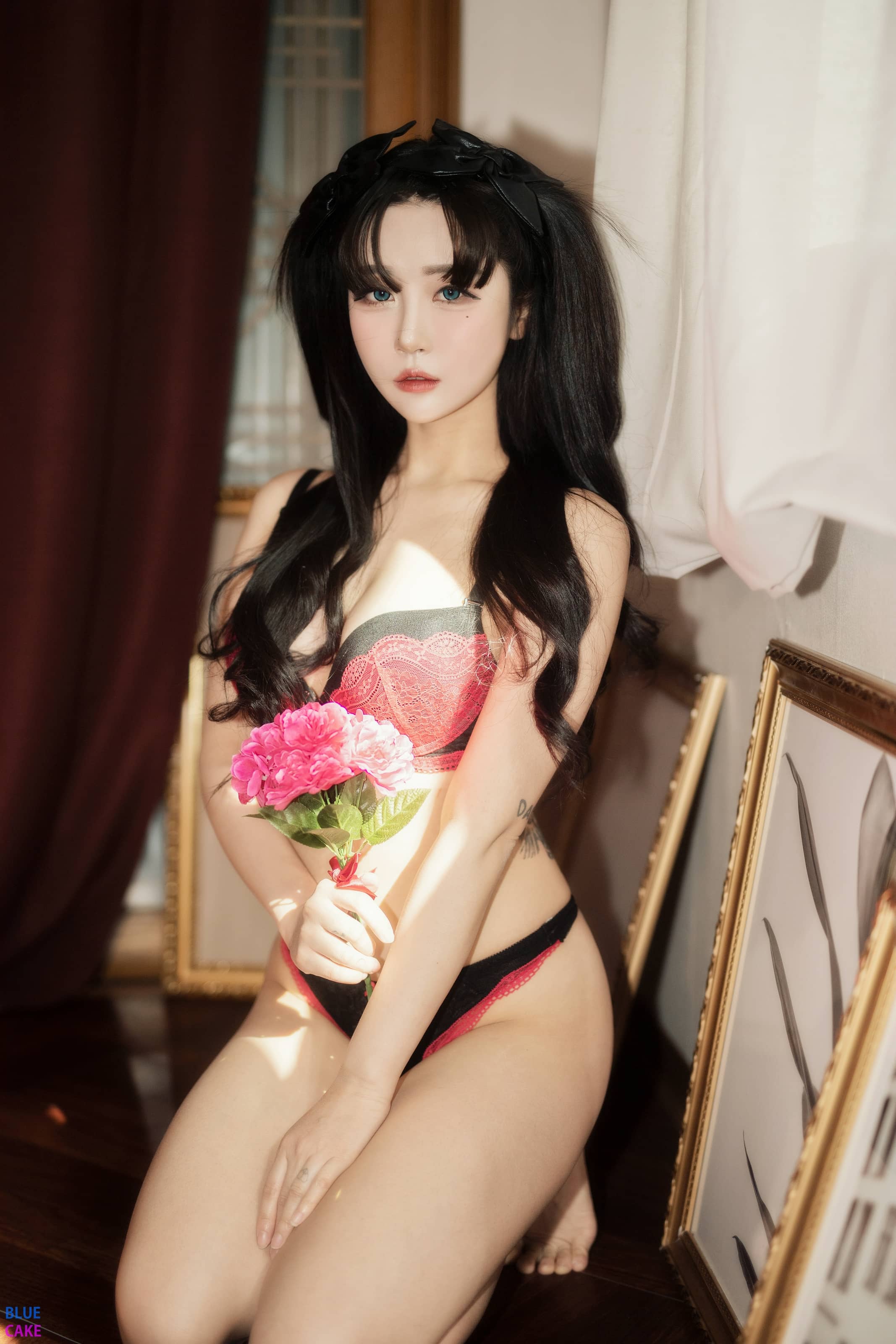 Zia(지아) NO.029 – [BLUECAKE] Fate Saber x Thosaka Rin Lingerie ver (&Bomi) [128P]